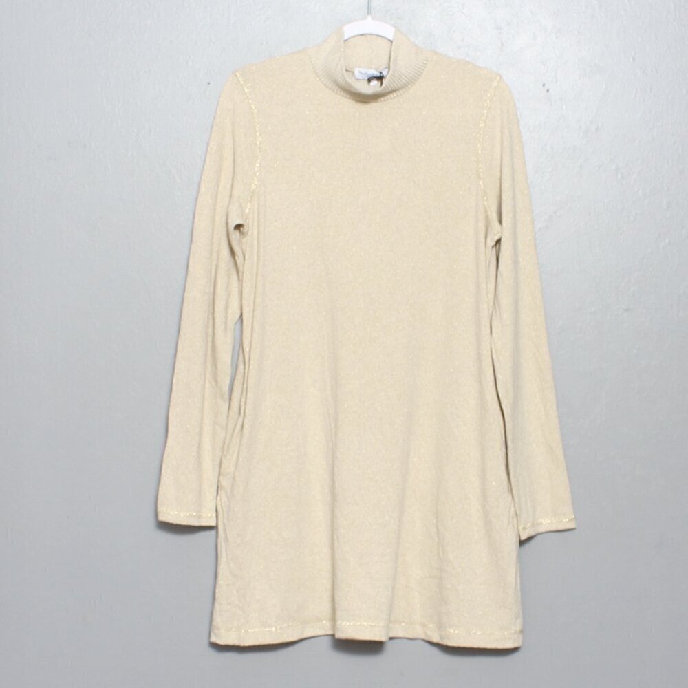 Michael stars NWT Olivia sparkle Madison gold mock neck sweater dress